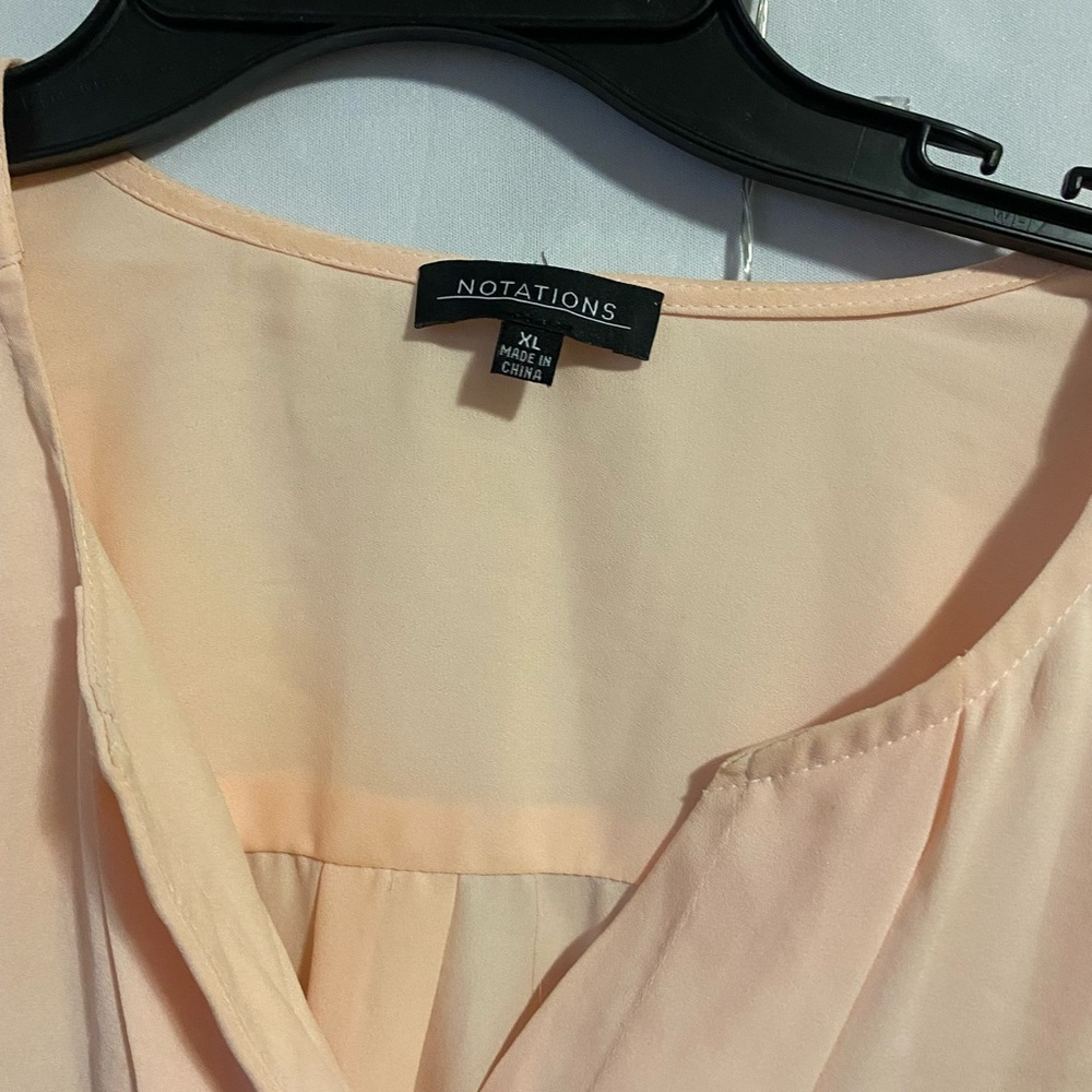 Notations Light Peach Blouse - Picture 2 of 3